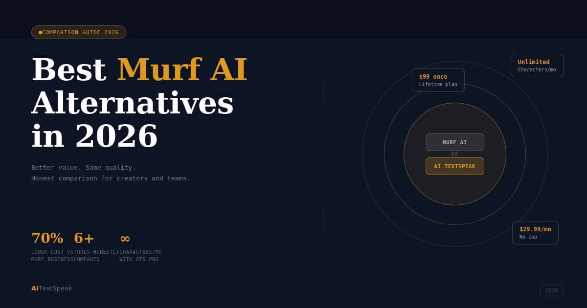 Best Murf AI Alternatives in 2026 (Better Value, Same Quality)