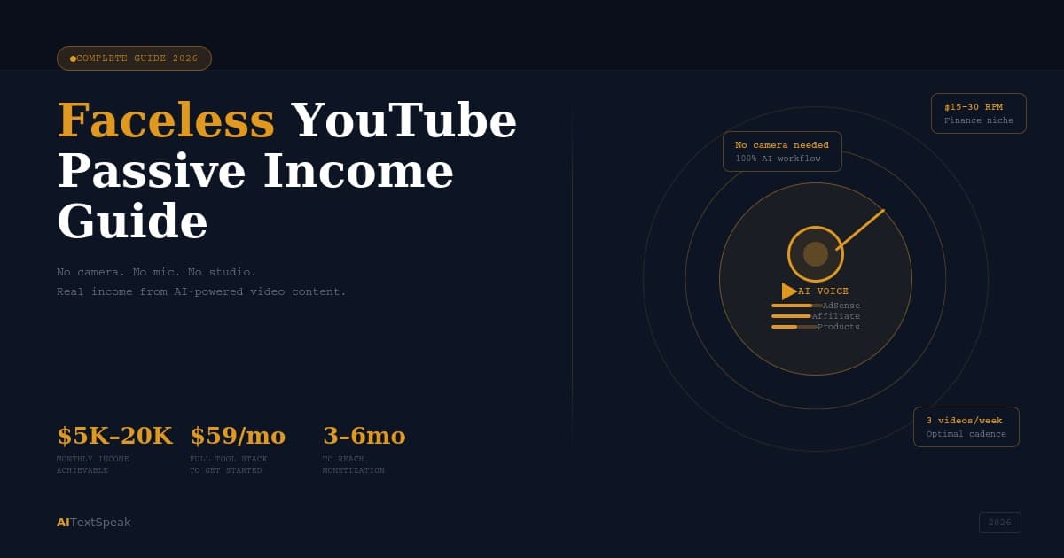 Faceless YouTube Channel: The Complete Guide to Passive Income in 2026