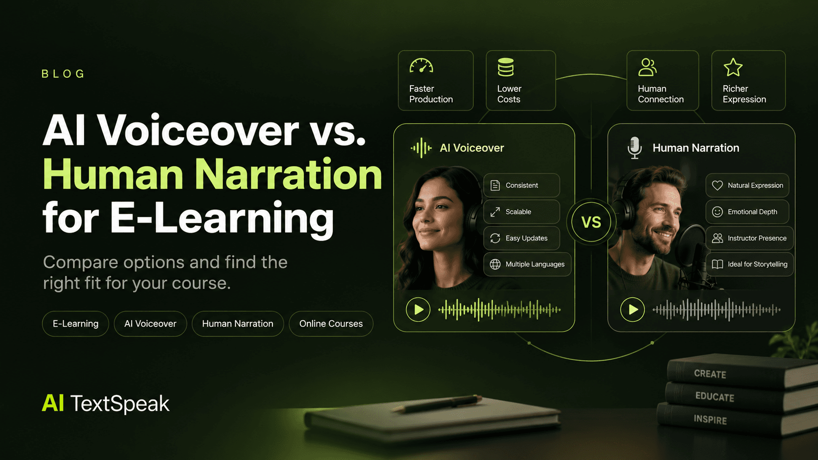 AI Voiceover vs. Human Narration for E-Learning